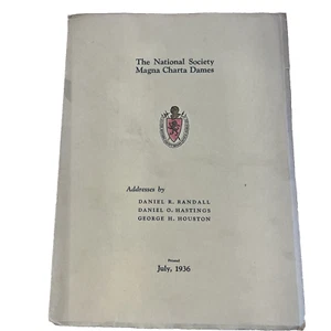 National Society Magna Charta Dames 1936 Addresses Randall, Hastings, Houston - Picture 1 of 12