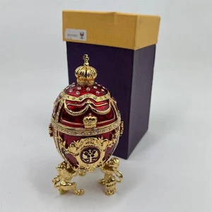 VTG Rucinni Swarovski Design Trinket Box Imperial Fabergé Handmade Easter egg - Picture 1 of 5