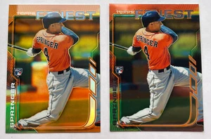 GEORGE SPRINGER Lot 2014 Topps Finest #39 Orange Refractor Hot Box Rookie + Base - Picture 1 of 2