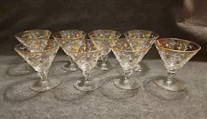 8 bicchieri da dessert Mid-Cent Libbey ROYAL FELN bordo oro, oro bianco floreale - Foto 1 di 4