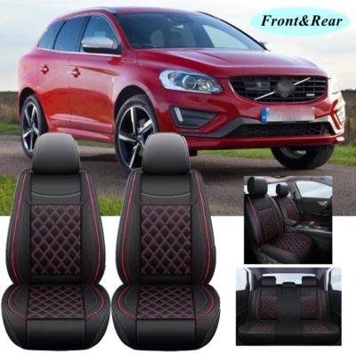 For Volvo XC60 XC40 XC90 5-Seater Car Front&Rear Seat Covers Full Set PU Leather - Image 1 of 4