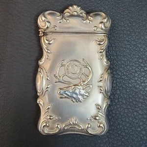 1900'S HEAVY STERLING SILVER MASONIC BPOE ELK'S MATCH SAFE VESTA ~NICE  - Picture 1 of 6