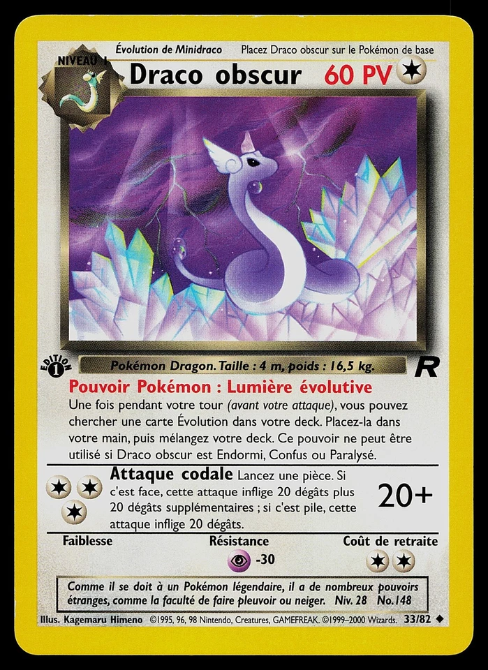 Pokemon Card - Dark Dragonair Draco obscur Team Rocket French 33/82 1st Edition - Image 1 of 2