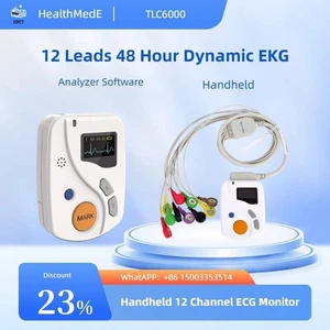 TLC6000 12-Lead Holter Monitor - 24hr ECG Recorder for Cardiac Rhythm Analysis - Picture 1 of 13