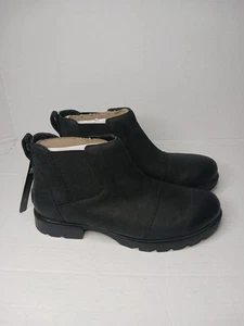 Sorel Damengröße 8,5 Emelie lll Chelsea wasserdichte Lederstiefel schwarz - Bild 1 von 7