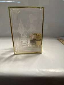 Trinket Jewelry Music Box Hinged, Etched Flower - Imagen 1 de 7