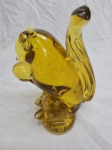 Vintage Altaglas massiv Glas Eichhörnchen gelb Briefbeschwerer Figur 1980 Kanada - Bild 1 von 5