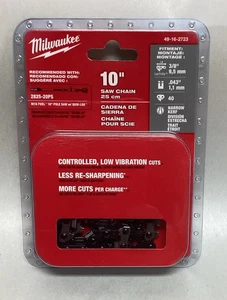 Repuesto de cadena de sierra de 10" Milwaukee 49-16-2723 para sierra de poste, nuevo + envío gratuito - Imagen 1 de 2