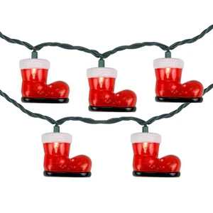 Northlight 10-Count Botas de Papá Noel Juego de luces de Navidad, alambre verde de 7,5 pies - Imagen 1 de 7