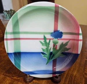 SYRACUSE PALLISAR RESTAURANT TARTAN THISTLE AIRBRUSH SCOTTISH DINNER PLATE - Picture 1 of 3
