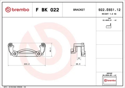 Für BREMBO F BK 022 LCV BRACKET LEFT,REAR RIGHT NISSAN/OPEL/RENAULT - Bild 1 von 4