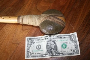 Plains Indian Stone Head War Club Nativo Americano Firmado - Imagen 1 de 9