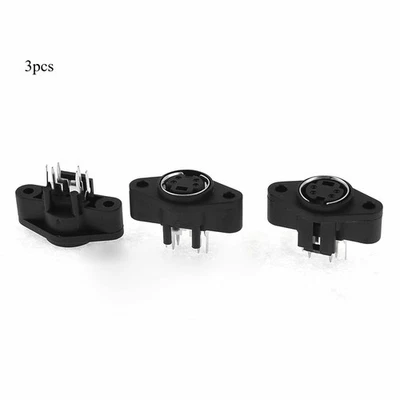 3 Pcs Mini DIN 4 Pin Female Jack S-video Connector Adapter Sockets - Image 1 of 4
