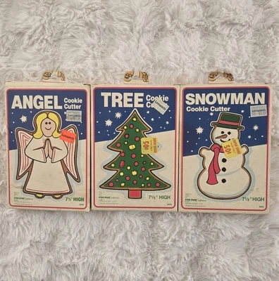 De Colección Fox Run Cortadores de Galletas de Metal Ángel Grande Árbol de Navidad Muñeco de Nieve Lote de 3 Nuevo de Lote Antiguo Foto 1 de 4
