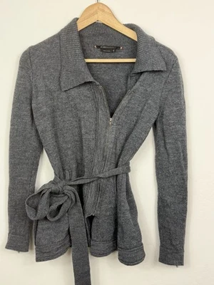BCBGMAXAZRIA Women's 100% Wool Sweater grey Zip Up - Image 1 of 4