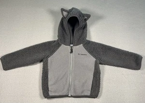Columbia Sportswear Foxy Baby Sherpa Jacket 2T Gray Ears Toddler Zip Up Warm - Picture 1 of 8