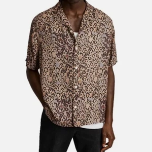ALLSAINTS Herren Relaxed Fit Halbtone Kurzarm Hemd XXL Braun Leopardenmuster - Bild 1 von 10