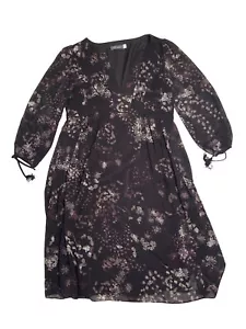 Mint Velvet Ladies Purple Floral Midi Smock Long Sleeves Dress Size 10 - Picture 1 of 11