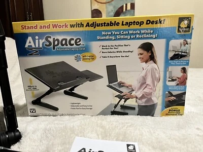 Adjustable Table Foldable Portable Laptop Notebook PC Desk Stand Bed tray W/fan - Image 1 of 4