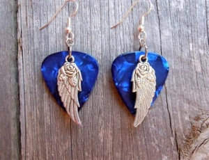 Pendientes púas para guitarra Wings and Roses - elige tu color - Imagen 1 de 30