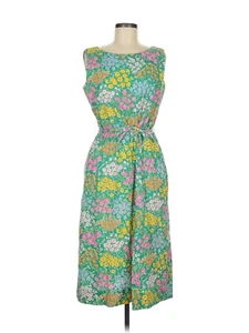 Vintage Spring Floral Dress Sleeveless Belted Waist Midi Jamison Boutique M 70s - Picture 1 of 7
