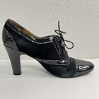 ENZO ANGIOLINI Lace Up Heels Black Velvet & Patent Womens 9.5 Victorian Vibe