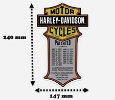 Harley-Davidson Motor Cycles Patented Large Sticker(147 mm x 240 mm) Made in USA