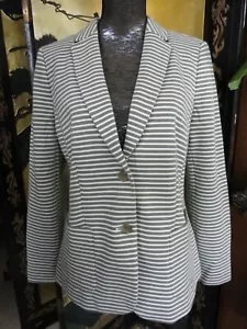 Nuevo Blazer Talbots Aberdeen Rayas Verde y Crema Nuevo con Etiquetas Talla 12 - Imagen 1 de 12