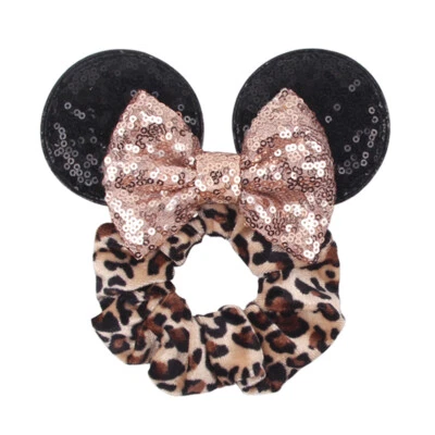 Minnie Ears Velvet Scrunchie Ponytail Holder  - Image 1 of 4