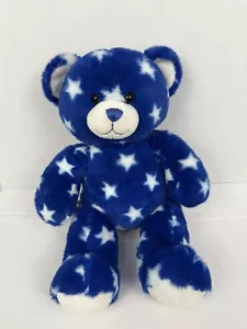 Build-A-Bear BAB Workshop Blue Stars Patriotic Bear Plush Stuffed Animal Toy 17" - Picture 1 of 15