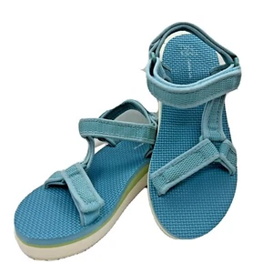 Sandalia Time and Tru Mujer Plataforma Naturaleza Azul Ajustable Tallas 8-7-6  - Imagen 1 de 7