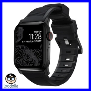 NOMAD Rugged Watch Strap, Apple Watch 44/45/46/49mm, Black with Black hardware - Picture 1 of 11