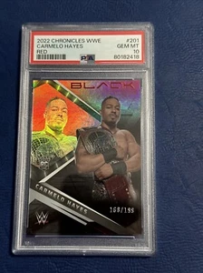 Carmelo Hayes RC 2022 Chronicles Black WWE Red Parallel /199 PSA 10 Gem Mint - Picture 1 of 4