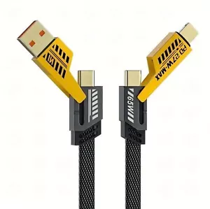 4in1 High Quality PD Fast Charging Data Cable For Android iPhone USB A, USB C - Picture 1 of 6