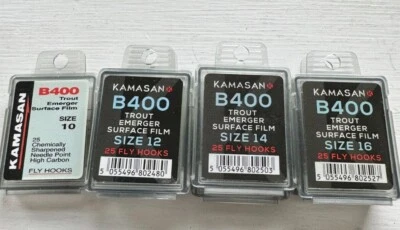 Kamasan B400 Trout Emerger Surface Film Hooks Sizes 10-16 - Image 1 of 3