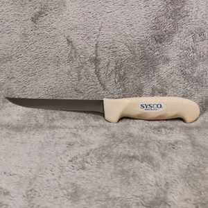 SYSCOWARE SANI-SOFT 5606769 6" Blade Boning Fillet Knife White Handle - Picture 1 of 12