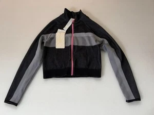 Neu mit Etikett Fabletics Large schwarz grau weiß pink Tory Cropped nahtloser Reißverschluss Jacke L 10 - Bild 1 von 19