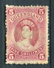 AUSTRALIA; QUEENSLAND 1882 classic Stamp Duty type Mint hinged 5s. 