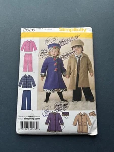 Simplicity Sewing Pattern 2526 Toddler Coats Jacket Pants & Hat Size 1/2-4 Uncut - Picture 1 of 2