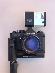 CHINON CM-3 Camera With Lens,Power Winder,Flash And Handle - Picture 1 of 8