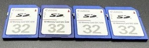 Lot Of 4 Canon 32MB SD Camera Memory Cards - Tested - Tracked Post - Picture 1 of 2