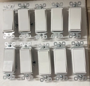 10 pcs White Rocker switches open pack + Store Returns - some missing screws - Picture 1 of 1