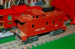 Post-War Lione Red Caboose Car # 6017 Gauge O/27 - Picture 1 of 5
