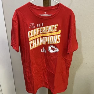 Fanatics Kansas City Chiefs Mens XL Shirt 2019 AFC Champions Red - Picture 1 of 5