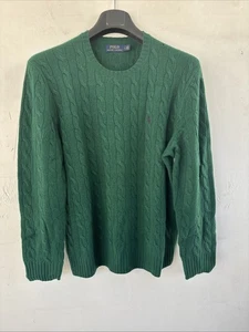 Polo Ralph Lauren Pullover Wolle Kaschmir Zopfmuster grün Gr. L - Bild 1 von 6