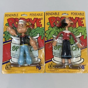 Popeye & Olive Oyl Bendable Poseable Action Figures Vintage 1993 Factory Sealed - Picture 1 of 15