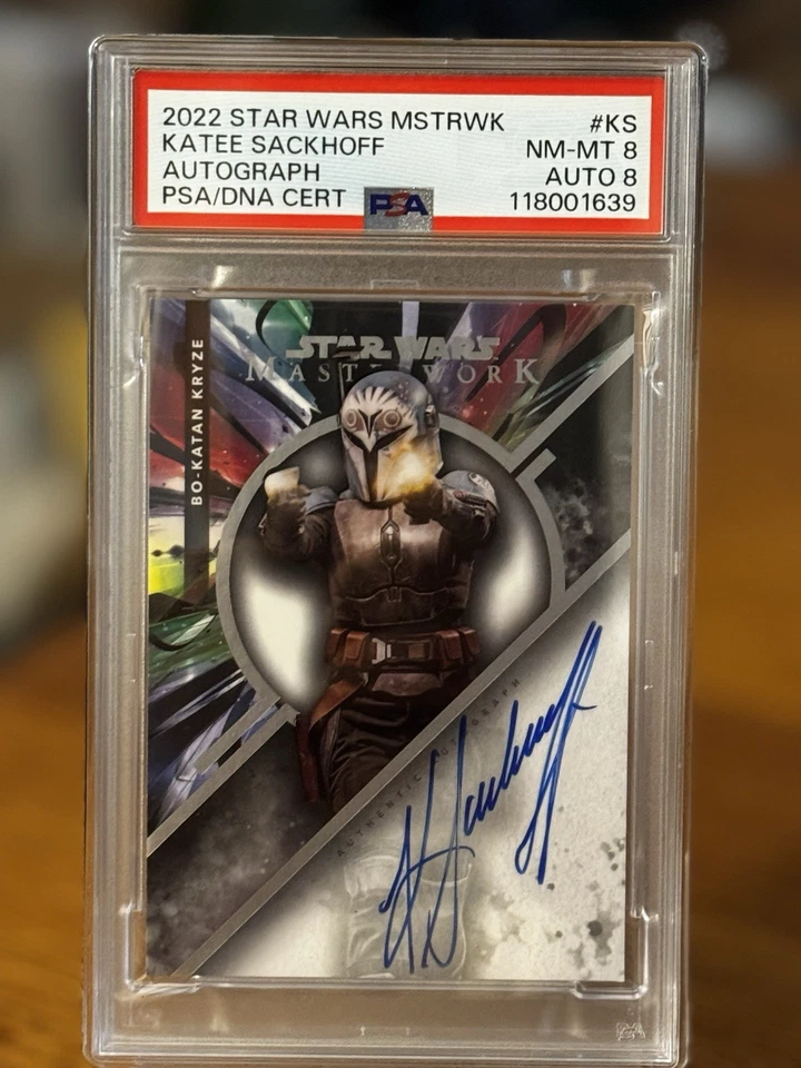 2022 Topps Star Wars Masterwork #MWA-KS Katee Sackhoff Bo-Katan Kryze Auto PSA 8 - Image 1 of 2
