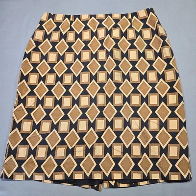 Minifalda Lápiz Recta Ann Taylor Negra Marrón 100% Seda Para Mujer Talla 8 Forrada Foto 1 de 4