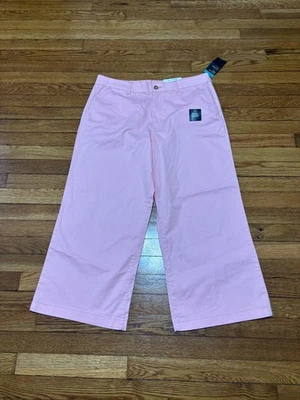 Ana A New Approach Womens Wide Leg Crop Pants Size 16 Pink Stretch Cotton NWT - Image 1 of 4