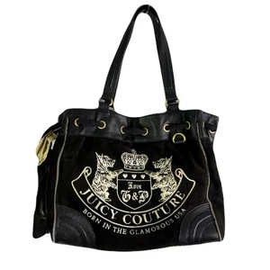 Juicy Couture Vintage Y2K Black Velour Scotty Dog Daydreamer Bag - Bild 1 von 12
